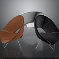 Modern Accent Chairs With Curved Design Red White Black Upholstery And Metal Legs