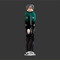 Man Wearing Green And Black Tight Fitting Athletic Sportswear With Front And Back Views