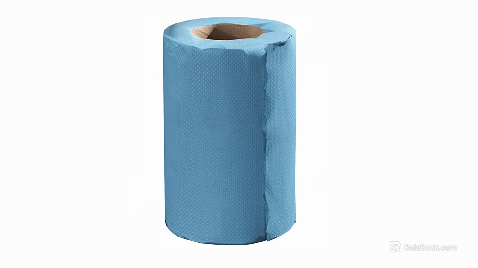 Blue Textured Kitchen Towel Roll Ideal For Household Cleaning And Drying 3d model 