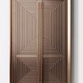 New Chinese style door copper door double door combination 3d model