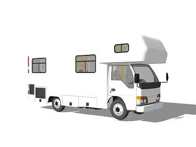 White Recreational Vehicle With Multiple Windows And Spacious Living Space 3d model