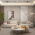 Modern Bright Minimalist Living And Dining Room With Warm Neutral Tone Comfortable Home Interior Decoration