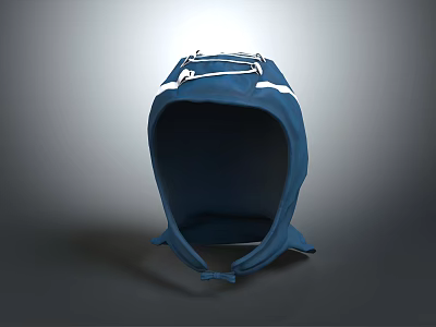 Blue 3D Model Backpack With White Accents And Structured Shoulder Straps 3d model