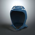 Blue 3D Model Backpack With White Accents And Structured Shoulder Straps 3d model