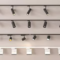 Modern Track Mounted Downlights And Spotlights With Various Design Styles For Interior Lighting 3d model