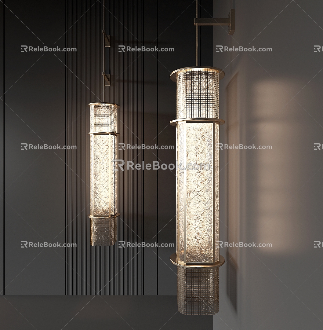 New Chinese Style Wall Lamp Metal Wall Lamp Glass Wall Lamp Decorative Wall Lamp Bedside Wall Lamp 3d model