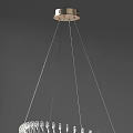 Modern Spiral Crystal Chandelier Hanging In Gray Interior With Elegant Design