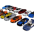 Colorful Sports Cars Collection With Various Models And Different Colors