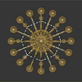 Classic Chandelier With Gold Frame Black Accents Candle Shaped Lights And Crystal Pendants