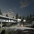 Modern Detached Villa With Glass Facade And Natural Forest Surroundings On Hillside