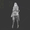 Game Movie Character With Orange Long Hair In White Nurse Uniform Multiple Poses Red Accents
