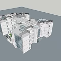 Modern Office Building Exterior Design with Glass Windows and Multi Storey Structure 3d model