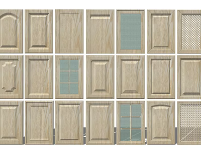 Various Wooden Cabinet Door Designs With Different Patterns And Textures 3d model