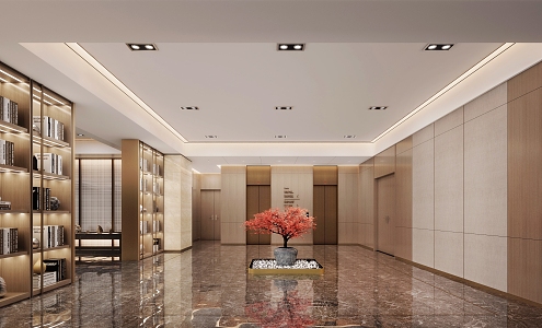 Modern Hall Hotel Lobby 3d model