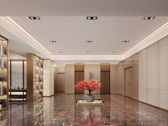 Modern Hall Hotel Lobby 3d model