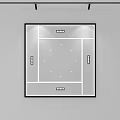 Modern Minimalist Ceiling Design With Square Frame Line Partitions And Recessed Lights 3d model