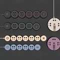 Modern socket small socket with row socket combination 3d model
