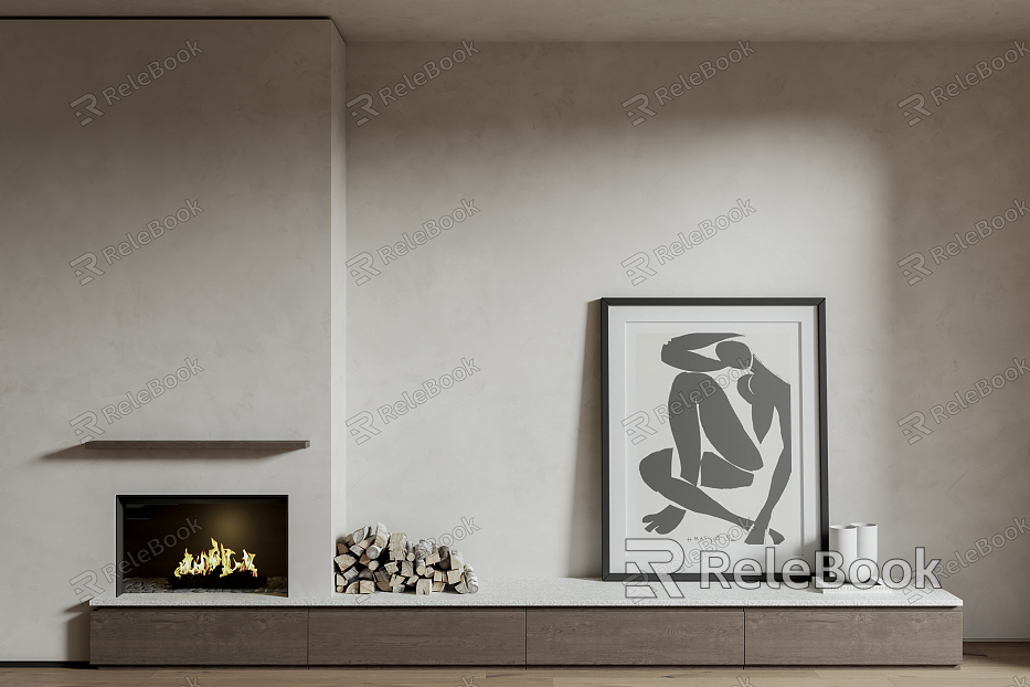 Modern Fireplace Fireplace Background Wall model