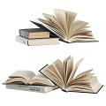 Open Books With Fanned Pages Displaying Text Content On Stack Of Books