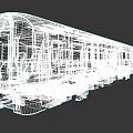 Modern Red and White Subway Train with Blue Accents and Multiple Carriages