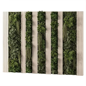 Green plant wall decorative wall 3d model
