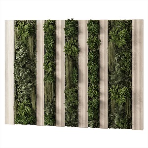 Green plant wall decorative wall 3d model