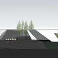 Modern Gate Community Gate 3d model