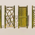 Bamboo Fence with Various Decorative Patterns and Unique Designs for Garden 3d model