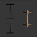 Modern Scene Components With Black Metal Frame Cross Supports White Lines And Wooden Frame Metal Connectors