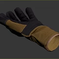 Black and Brown Leather Work Glove With Protective Design And Wrist Cuff