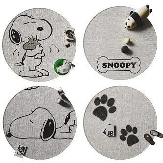 Modern Children's Carpet Round Carpet 3d model