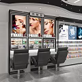 Modern Beauty Store Interior With Cosmetics Displays Shelves And Lighting Fixtures