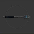 Ornate Metallic Staff Featuring Blue Gemstones And Leather Wrapped Handle