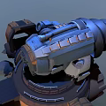 Spiked Brown Orange Mech Robot Game Movie Character With Horned Head And Sharp Legs