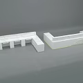 Modern Reception Desk With Minimalist Design White Surface And Geometric Structure 3d model
