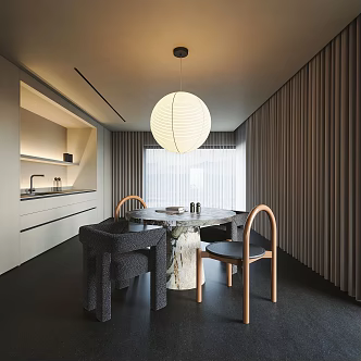 Modern Guest Restaurant Open Restaurant Dining Table and Chair Combination Restaurant No Main Lamp Restaurant 3d model