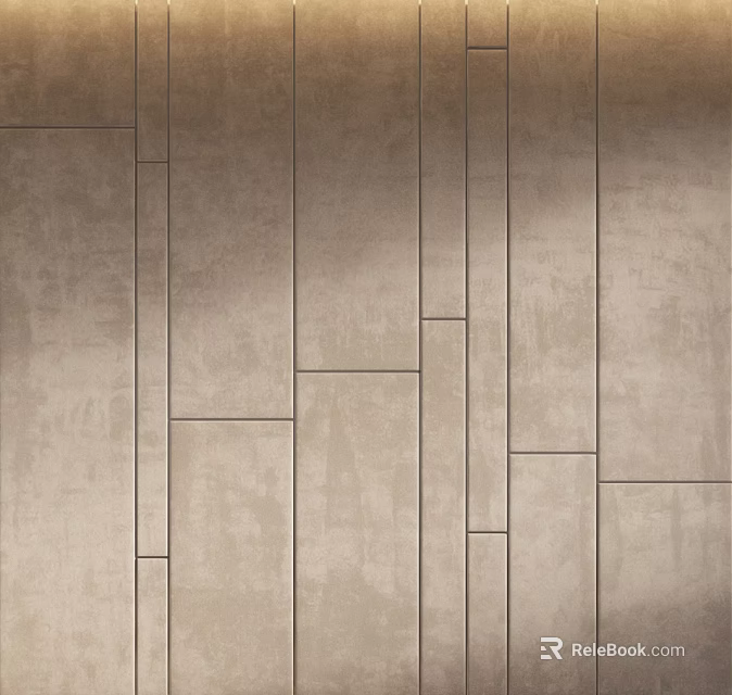 Modern Textured Wall Design With Rectangular Panels And Neutral Tones 3d model 