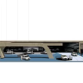 Modern Covered Parking Lot Design With Multiple Cars And Sheltered Structure