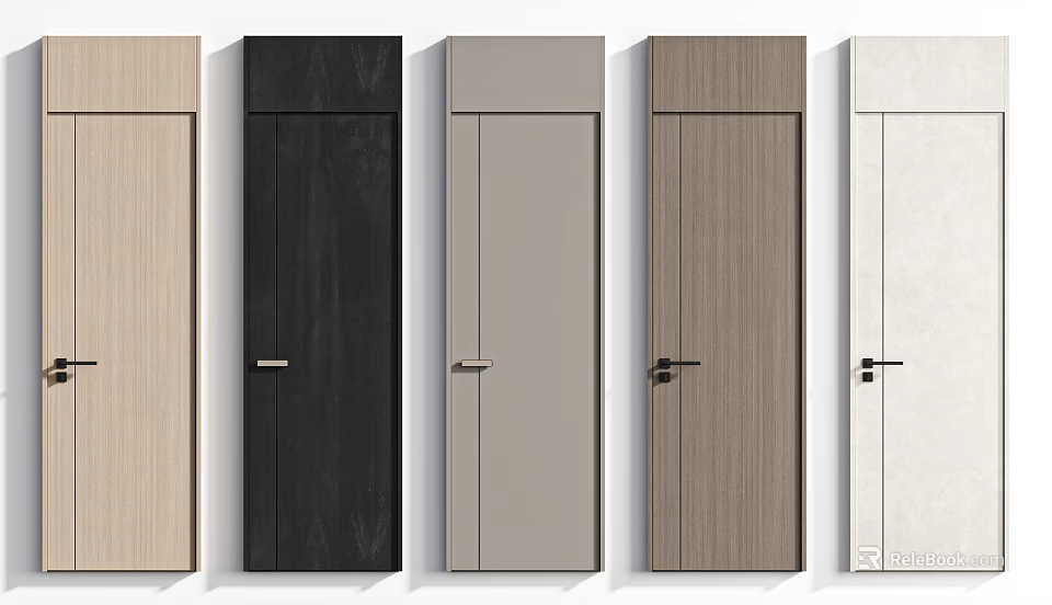 Hinged Doors with Different Colors and Modern Design for Home Interior Decoration 3d model