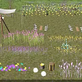 Outdoor Lawn Decorative Lights With Flower Shaped Purple Yellow String And Ground Lamps
