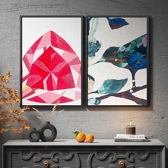 Modern Simple Light Luxury Hanging Painting Decorative Painting Abstract Painting Art Painting 3d model