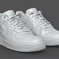 Pair of White Leather Low Top Sneakers With Lace Up Design And Comfortable Sole