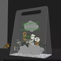 Transparent Acrylic Display Case With Sunflowers White Flowers And Decorative Sand