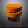 Orange Cylindrical Furniture Pads With Soft Surface And Metal Base Stacked Design