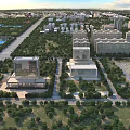Aerial Planning Urban City Layout With High Rise Buildings Greenery And Roads