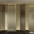 Elegant Modern Brass Mesh Room Divider Screen For Interior Decor 3d model