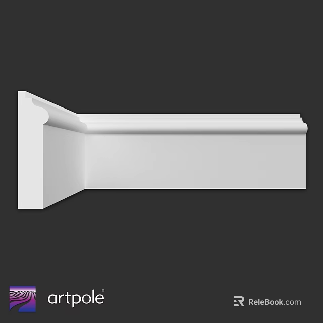 White Decorative Architectural Component For Interior Wall Corner With Smooth Surface 3d model 