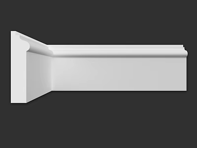 White Decorative Architectural Component For Interior Wall Corner With Smooth Surface 3d model