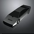 Sleek Retro Futuristic Sports Car With Low Profile Design And Silver Exterior