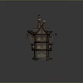 Cartoon Fairy Tale House Scene With Multiple Chimneys Pointed Roof And Decorative Windows